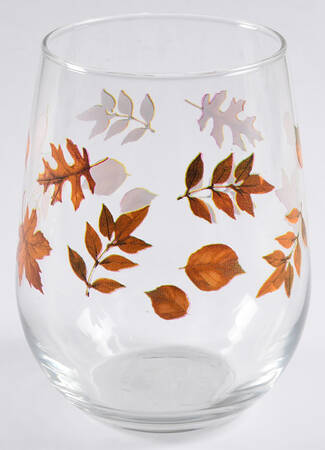 Fall Leaves Glassware Stemless Wine