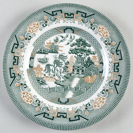Willow-Green & Gold Salad Plate