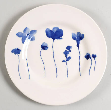Blue Spring Flowers Salad Plate