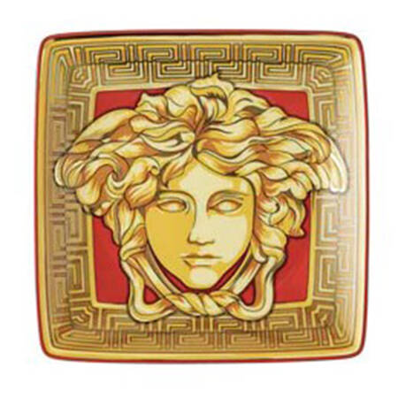 Medusa Amplified Golden Coin Square Canape Plate