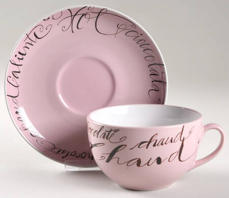 Hot Chocolate Pink Latte Cup & Saucer Set