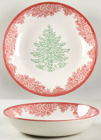 Christmas Tree-Red & Green 9" Individual Pasta Bowl