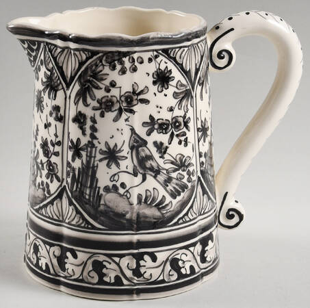 Seventeenth Century (XVII) Black 40 Oz Pitcher by Real Ceramica