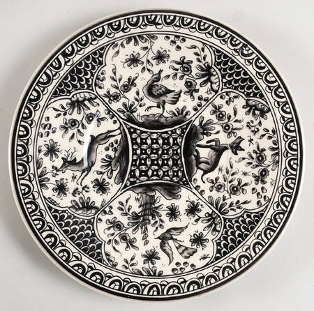 Seventeenth Century (XVII) Black Dinner Plate