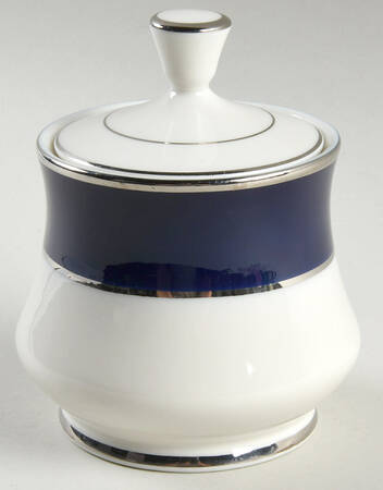Cobalt Platinum Sugar Bowl & Lid