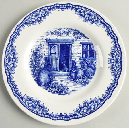 Bunny Home Blue Salad Plate