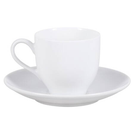 Sevres White Flat Demitasse Cup & Saucer Set