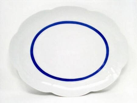 Fleur'T Bleu 14" Oval Serving Platter