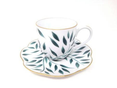 Olivier-Green Flat Demitasse Cup & Saucer Set
