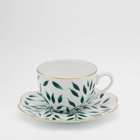Olivier-Green Flat Cup & Saucer Set