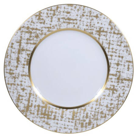 Tweed White & Gold Service Plate (Charger)
