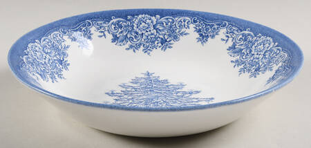 Christmas Tree-Prague Blue 8" Individual Pasta Bowl