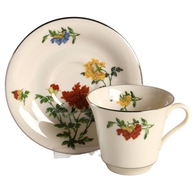 Malin Platinum Flat Cup & Saucer Set