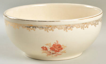 Gold Rose 9" Round Vegetable Bowl