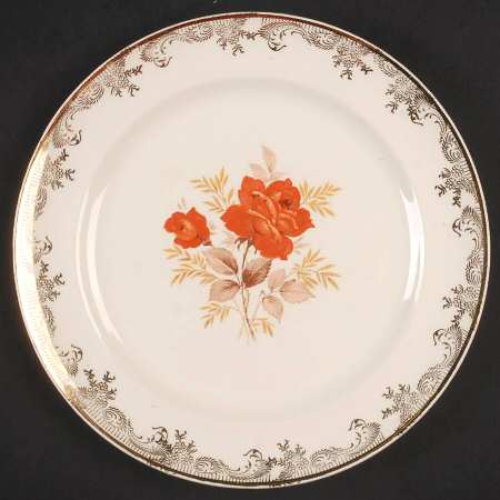 Gold Rose Salad Plate