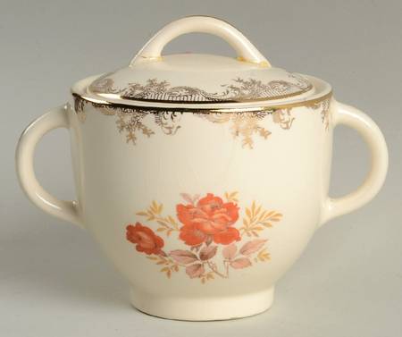 Gold Rose Sugar Bowl & Lid