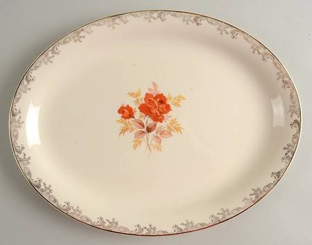 Gold Rose 13" Oval Serving Platter