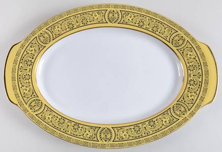 Golden Damask 14" Oval Serving Platter by Sears