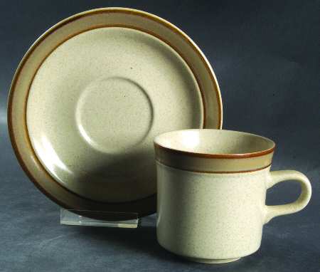 Autumn Wheat Flat Cup & Saucer Set
