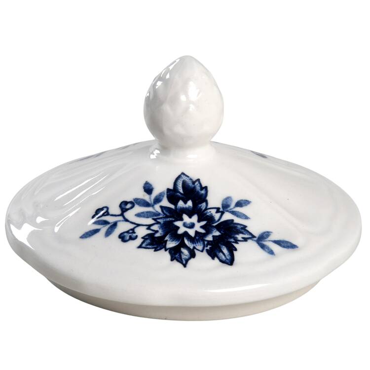 Blue Carnation Lid for Sugar Bowl