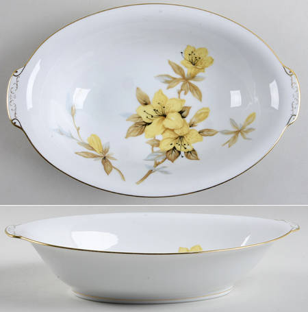 Hibiscus 10" Oval Vegetable Bowl