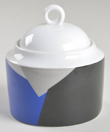 Fashion Blue Sugar Bowl & Lid