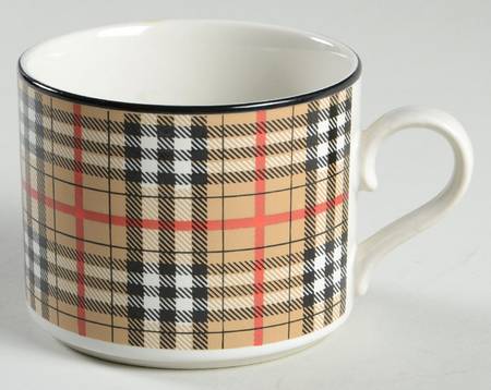 Tartan Beige Flat Cup