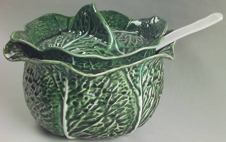 Cabbage Green Tureen & Lid w/Ladle