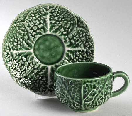Cabbage Green Flat Cup & Saucer Set