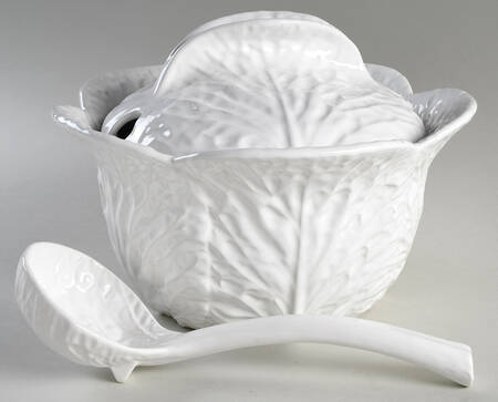 Cabbage White Tureen & Lid w/Ladle