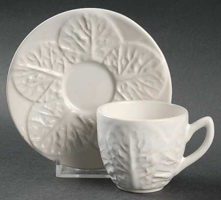 Cabbage White Flat Demitasse Cup & Saucer Set