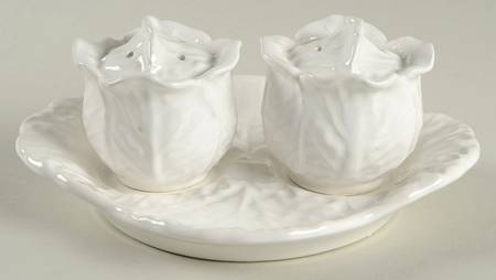 Cabbage White (3 Pc) Salt & Pepper Tray Set
