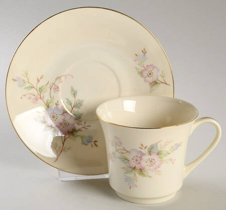Romance (Gold Trim) Footed Cup & Saucer Set
