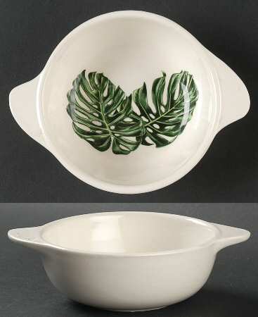 Monstera Leaves Lugged Cereal Bowl