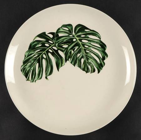 Monstera Leaves 12" Chop Plate (Round Platter)