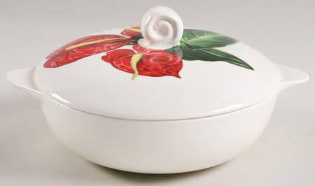 Red Anthurium Round Covered Vegetable