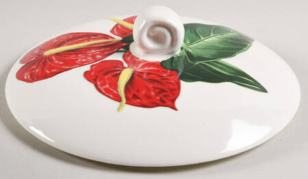 Red Anthurium Lid for Round Vegetable