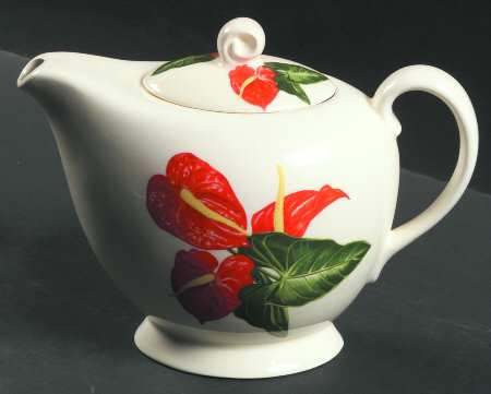Red Anthurium Teapot & Lid