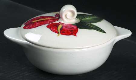 Red Anthurium Individual Casserole & Lid