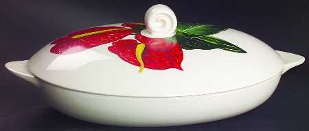 Red Anthurium Oval Covered Vegetable