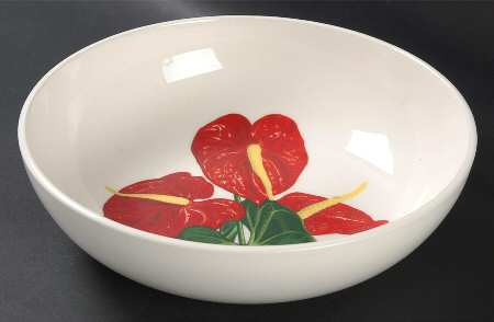 Red Anthurium 9" Round Vegetable Bowl