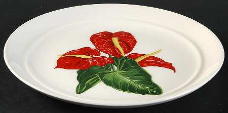 Red Anthurium Round Butter No Lid