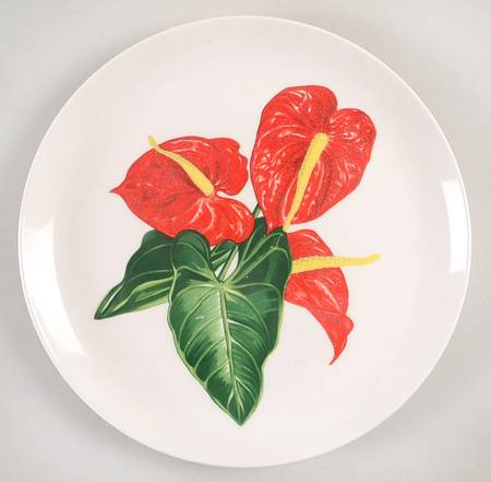Red Anthurium Luncheon Plate