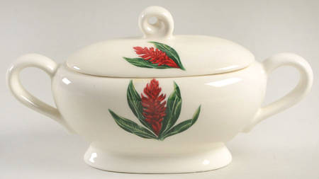 Red Ginger Sugar Bowl & Lid
