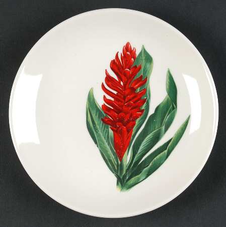Red Ginger Bread & Butter Plate