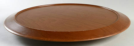 Stylized Spirals Brown and Pink Wood Lazy Susan Base