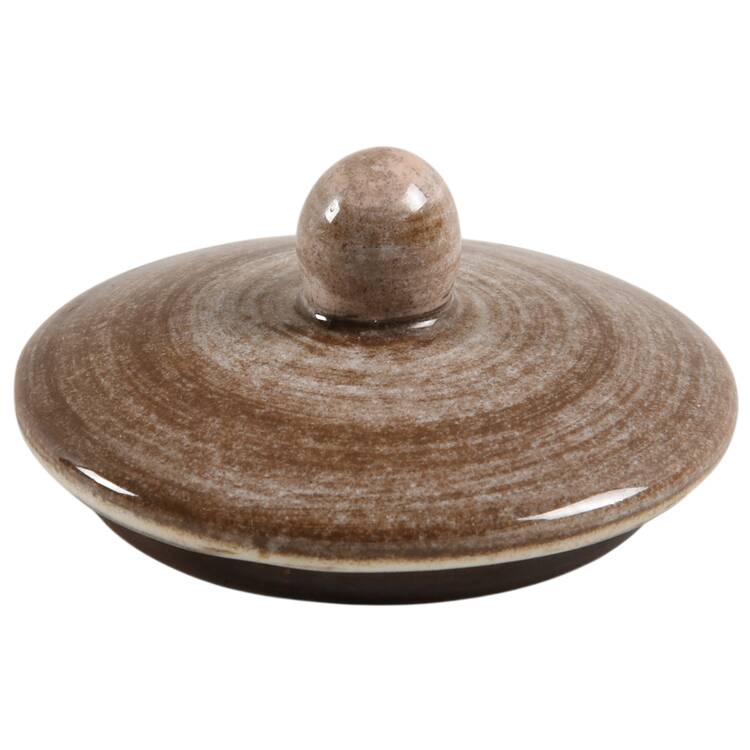 Stylized Spirals Brown and Pink Lid for Sugar Bowl