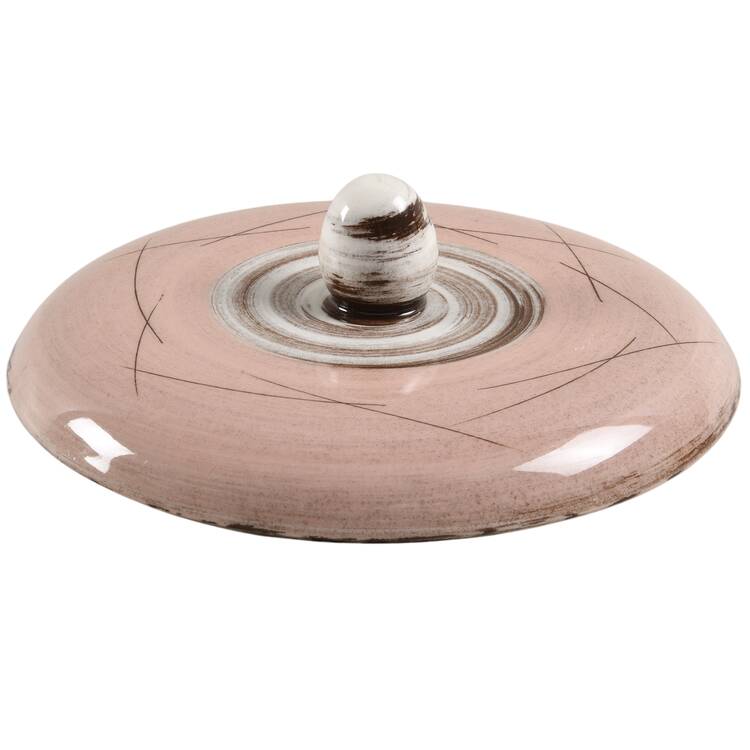 Stylized Spirals Brown and Pink Lid for 8" Round Casserole