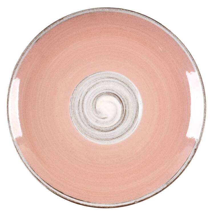 Stylized Spirals Brown and Pink Saucer for Cream Soup Bowl