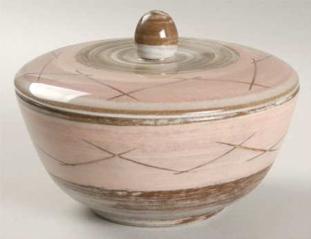 Stylized Spirals Brown and Pink Individual Casserole & Lid